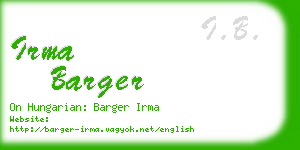 irma barger business card